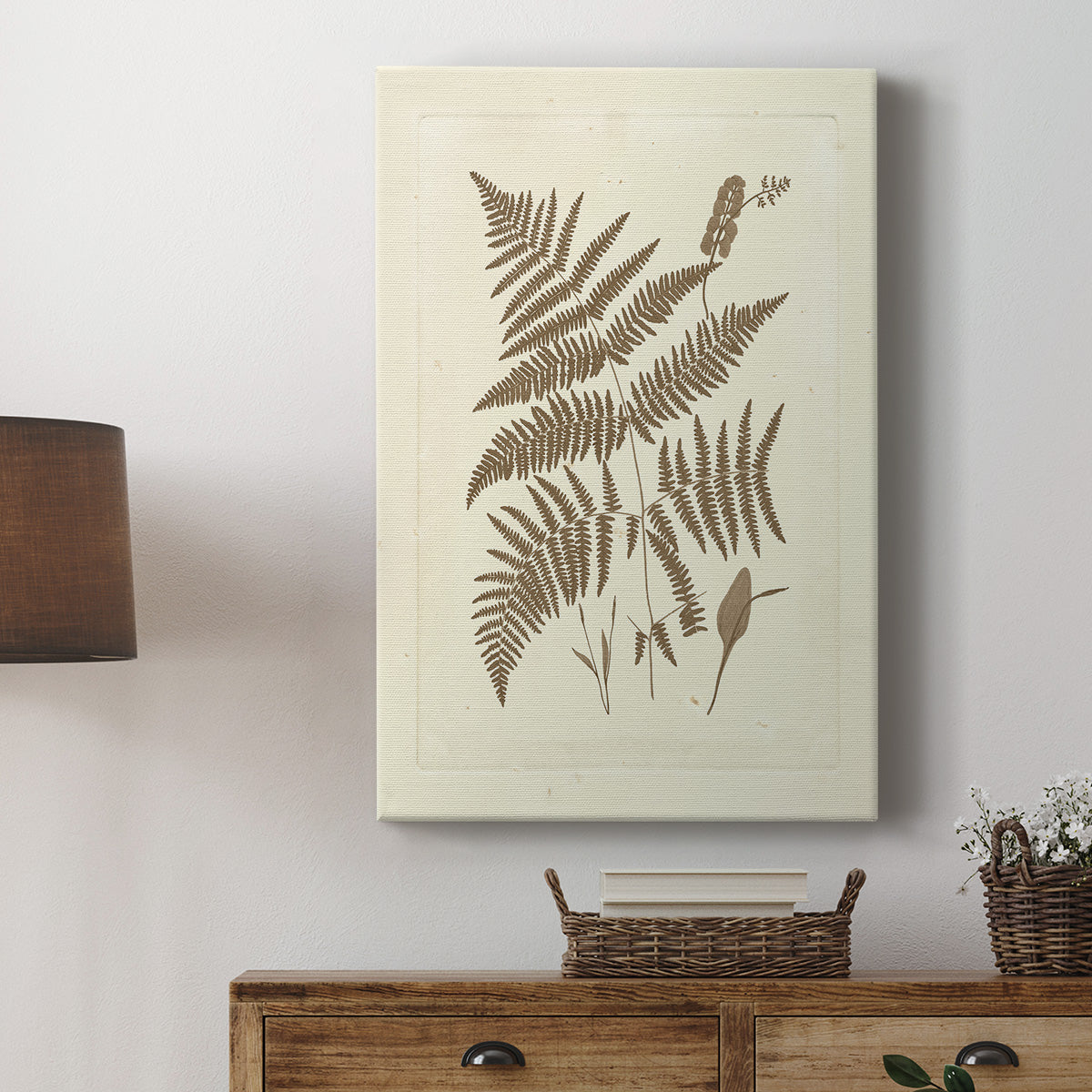 Sepia Ferns I Premium Gallery Wrapped Canvas - Ready to Hang