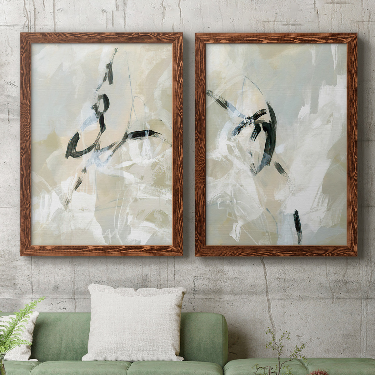 Scribble Veil I - Premium Framed Canvas - Ready to Hang