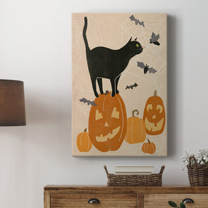 Pumpkin Patch Cats I Premium Gallery Wrapped Canvas - Ready to Hang