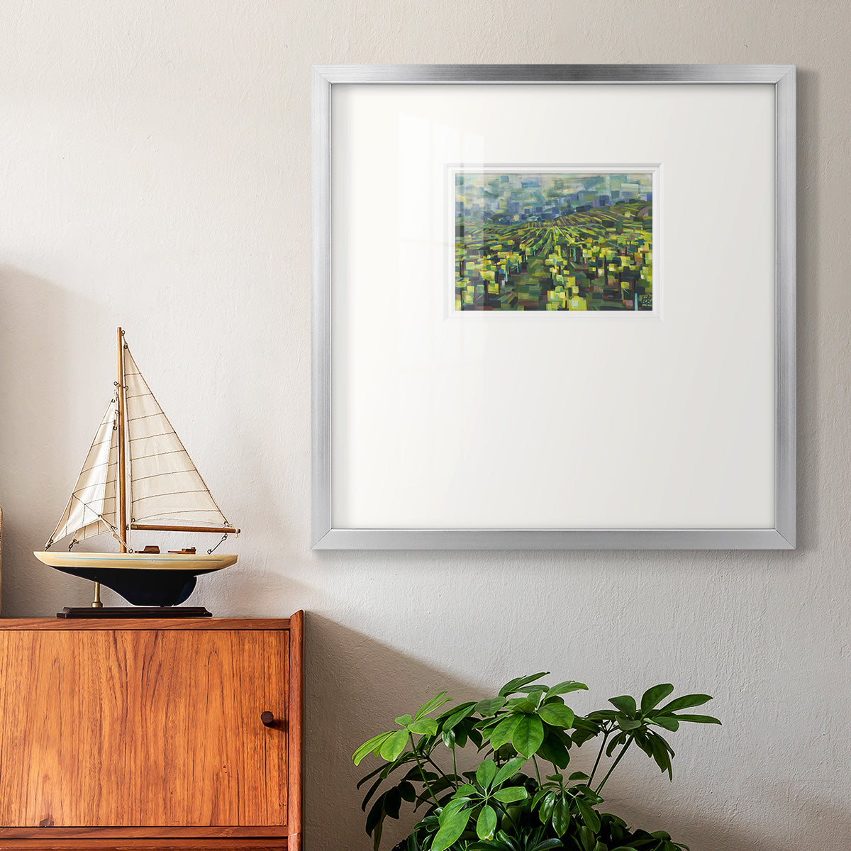 Yellow Grapevines Forever- Premium Framed Print Double Matboard
