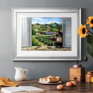Tuscan Red and Vineyard - Modern Framed Art Print