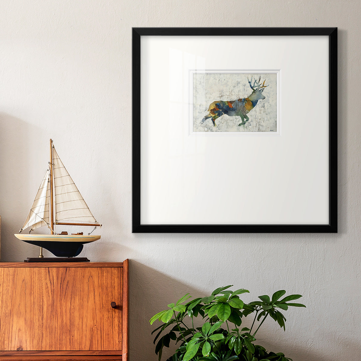 Deer Totem Premium Framed Print Double Matboard