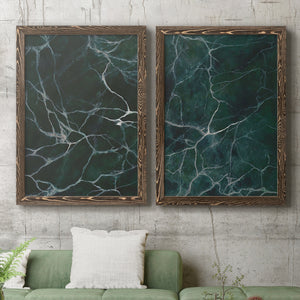 Jade Marble I - Barnwood Framed Canvas Set
