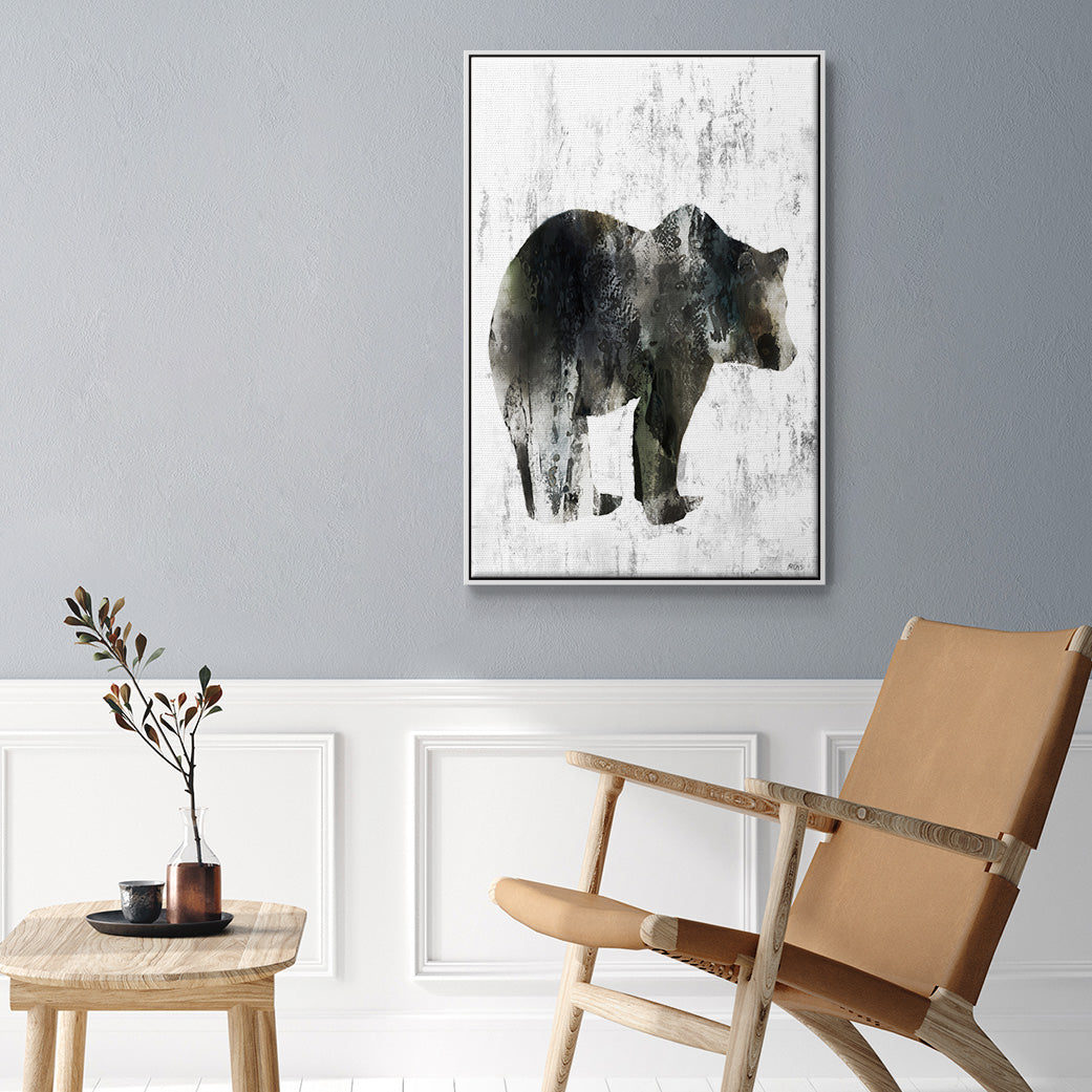 Bear Totem - Framed Premium Gallery Wrapped Canvas L Frame - Ready to Hang