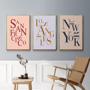 City Center Type I - Framed Premium Gallery Wrapped Canvas L Frame 3 Piece Set - Ready to Hang