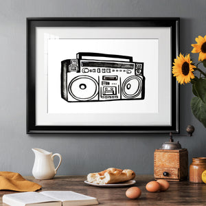 Boombox Sketch - Modern Framed Art Print