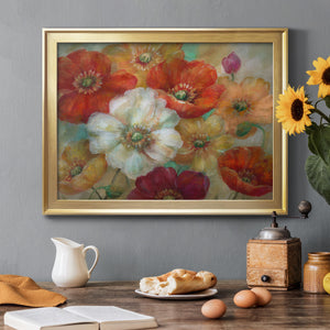 Poppycentric - Modern Framed Canvas Print