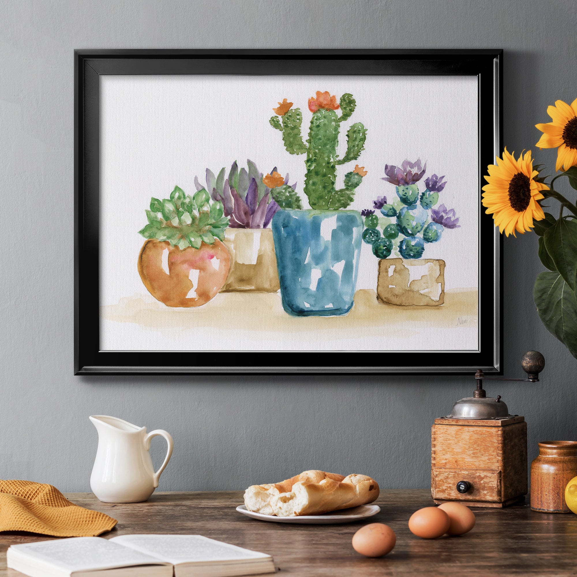 Summer Succulents II Premium Classic Framed Canvas - Ready to Hang