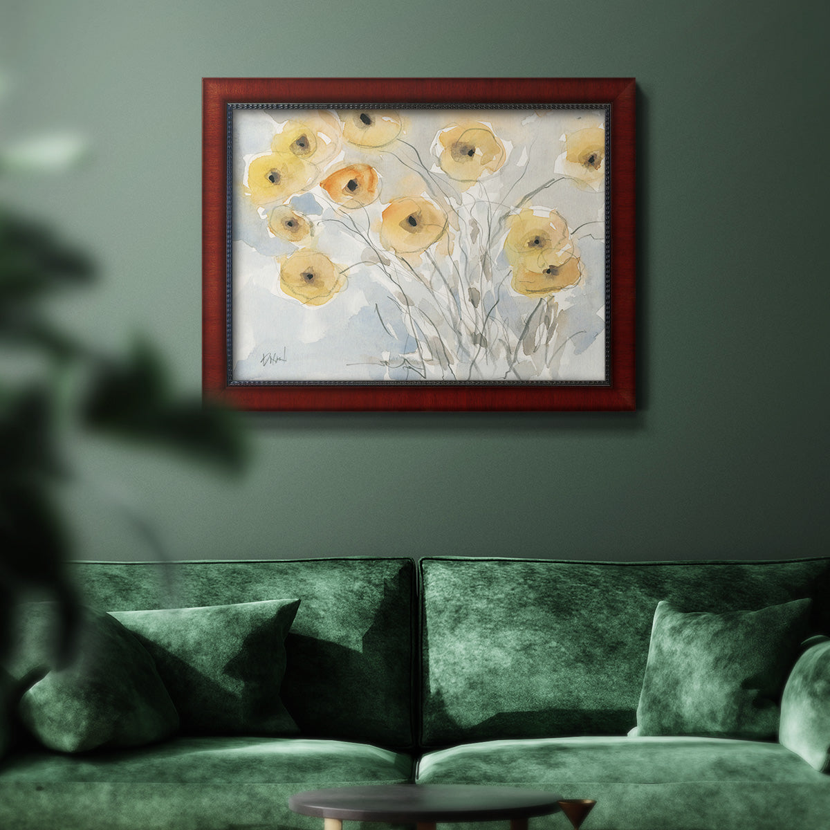 Sunset Poppies II Premium Framed Canvas- Ready to Hang