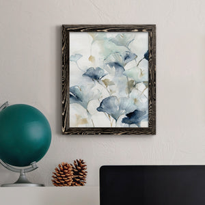 Indigo Ginkgo II - Premium Canvas Framed in Barnwood - Ready to Hang