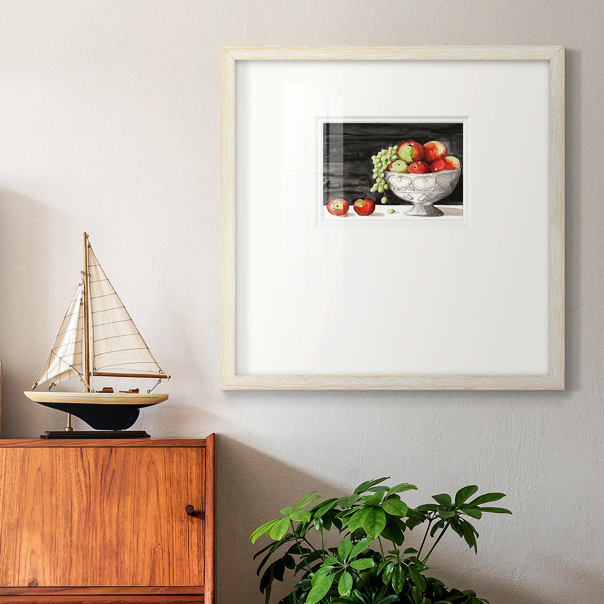 Watercolor Fruit Bowl I Premium Framed Print Double Matboard