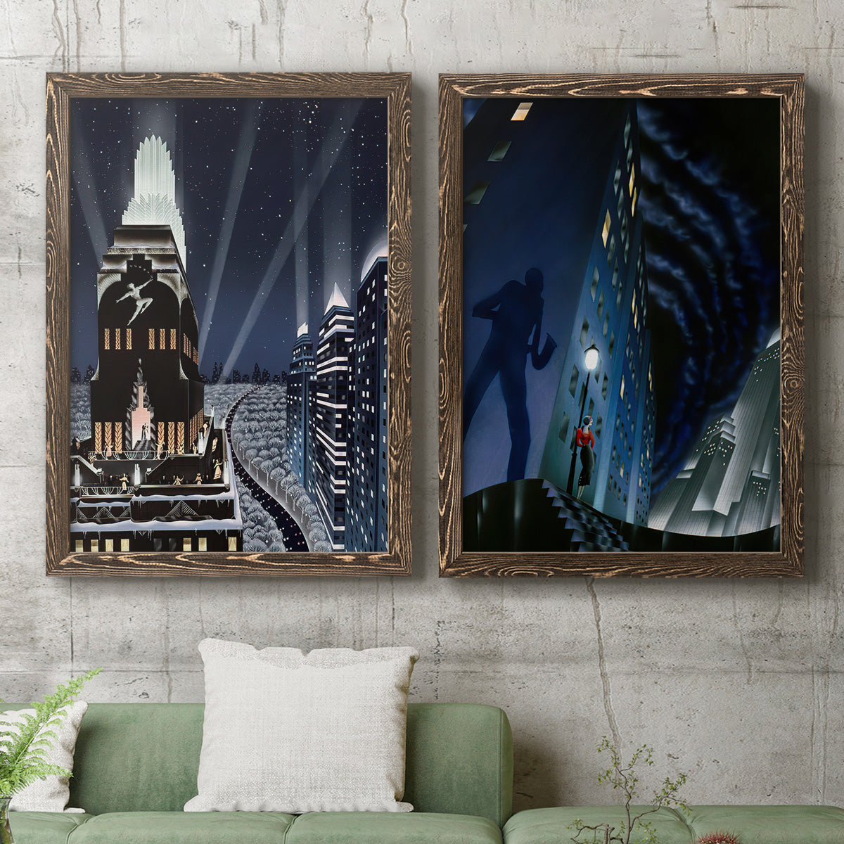 Rooftop Serenade - Premium Framed Canvas 2 Piece Set - Ready to Hang