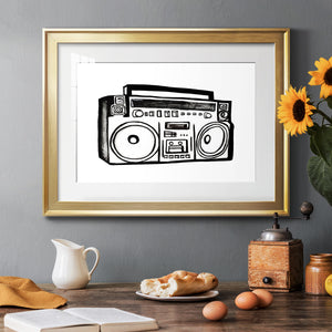 Boombox Sketch - Modern Framed Art Print