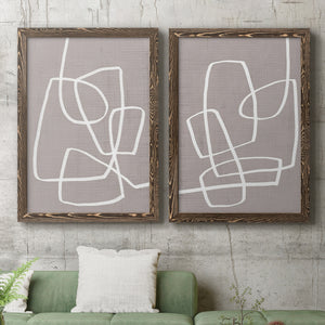 Linen Roundabout I - Barnwood Framed Canvas Set