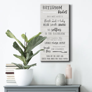 Bathroom Rules - Premium Gallery Wrapped Canvas - Ready to Hang
