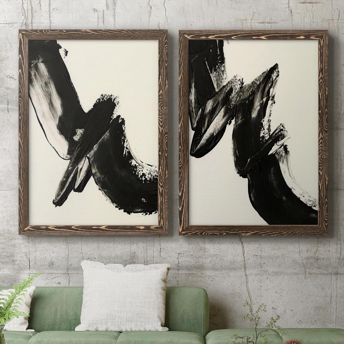 Black Expression I - Premium Framed Canvas 2 Piece Set - Ready to Hang