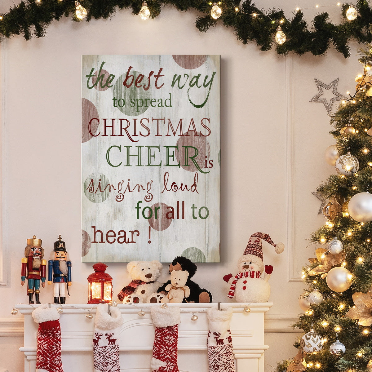 Christmas Cheer Type Premium Gallery Wrapped Canvas - Ready to Hang