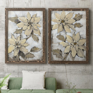 Poinsettia Study I - Premium Framed Canvas 2 Piece Set - Ready to Hang