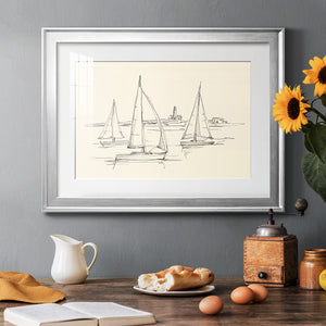 Coastal Contour Sketch II Premium Framed Print - Ready to Hang