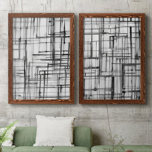Line Meditation I - Barnwood Framed Canvas Set