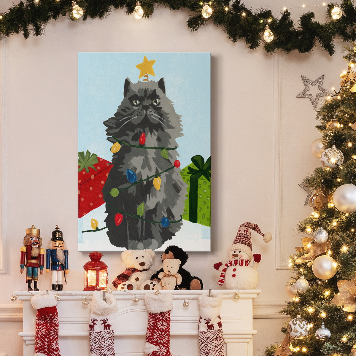 Meowy Hissmas I Premium Gallery Wrapped Canvas - Ready to Hang