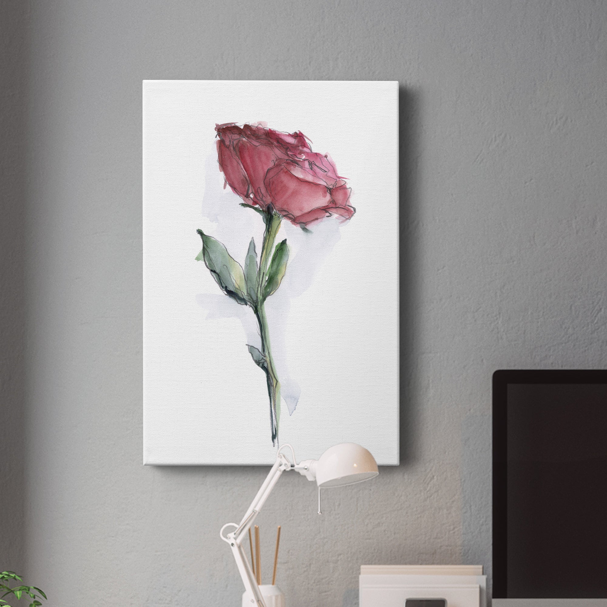 Watercolor Floral Contour II Premium Gallery Wrapped Canvas - Ready to Hang