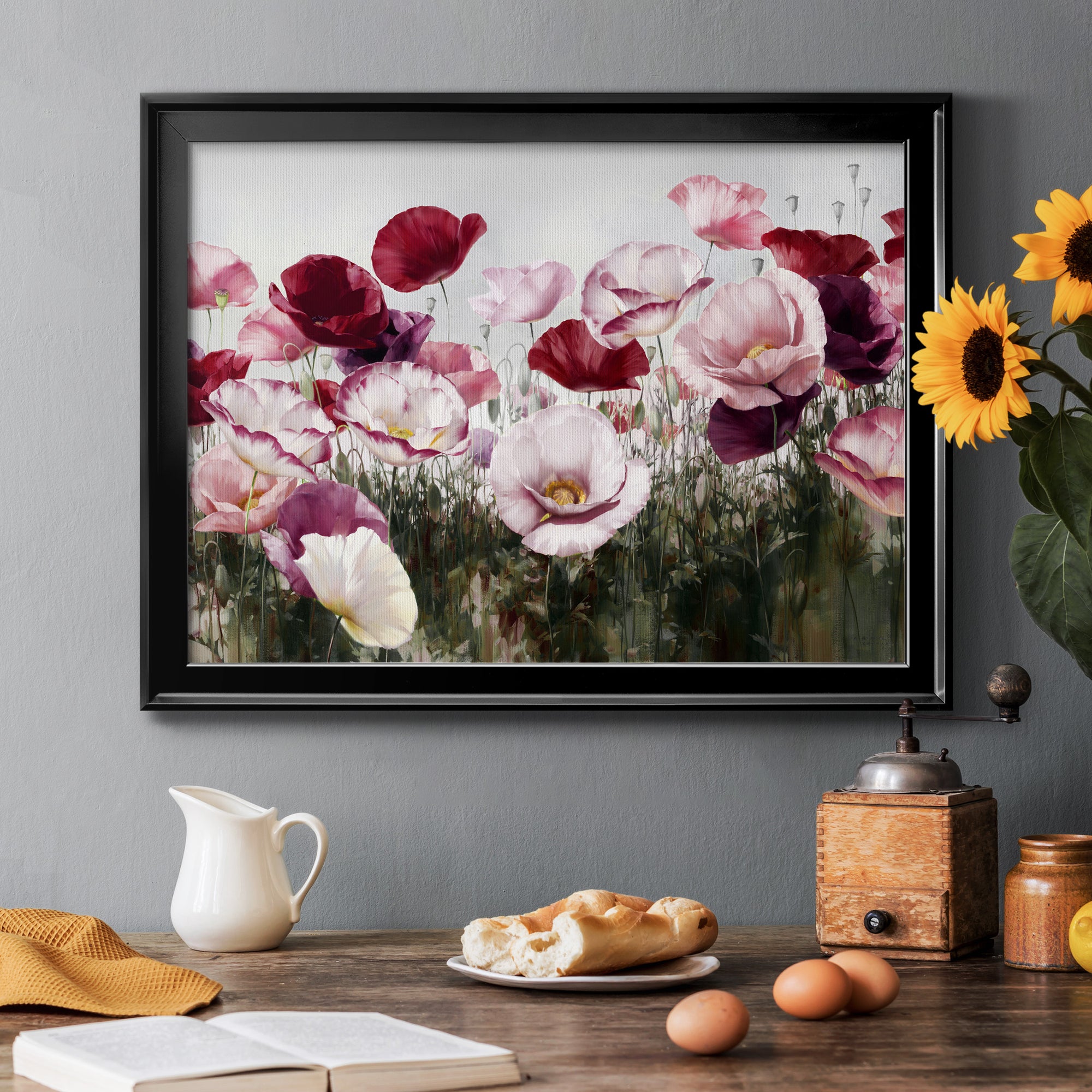 Royal Poppy Field Premium Classic Framed Canvas - Ready to Hang