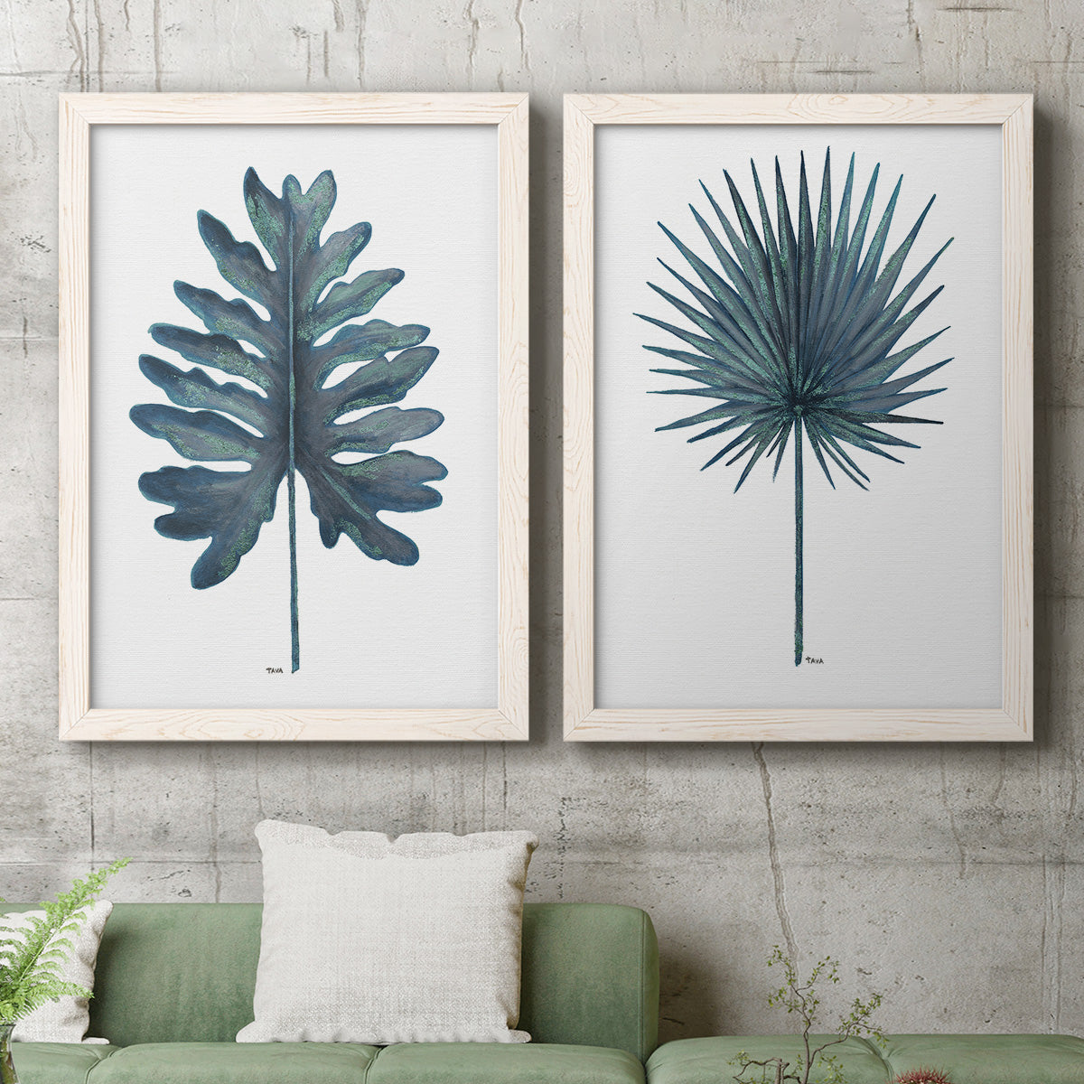 Blue Oasis I - Premium Framed Canvas 2 Piece Set - Ready to Hang