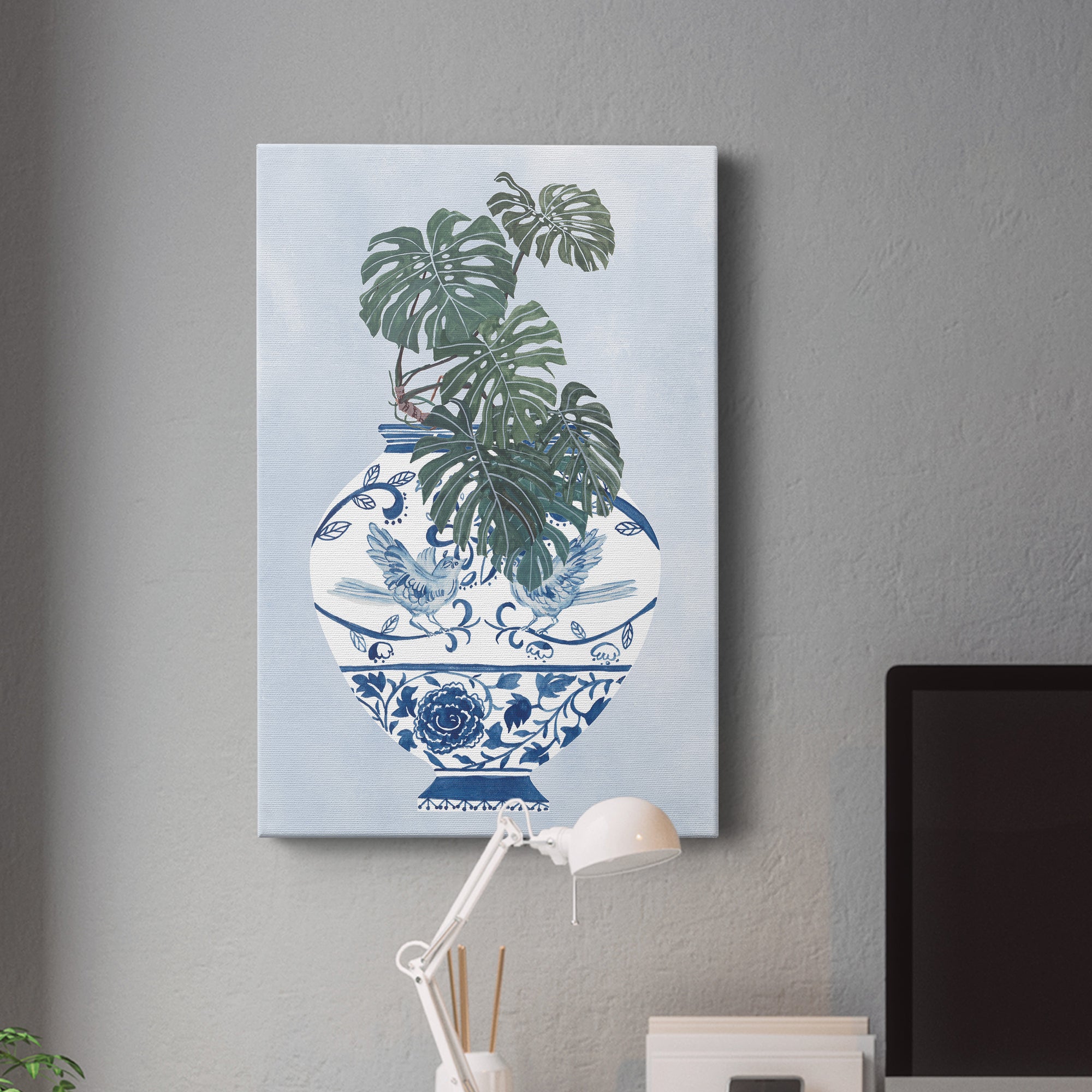 Moonlight Vase II Premium Gallery Wrapped Canvas - Ready to Hang