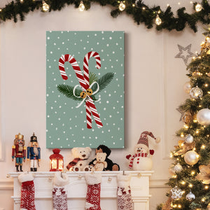 Peppermint Snowman Collection B - Gallery Wrapped Canvas