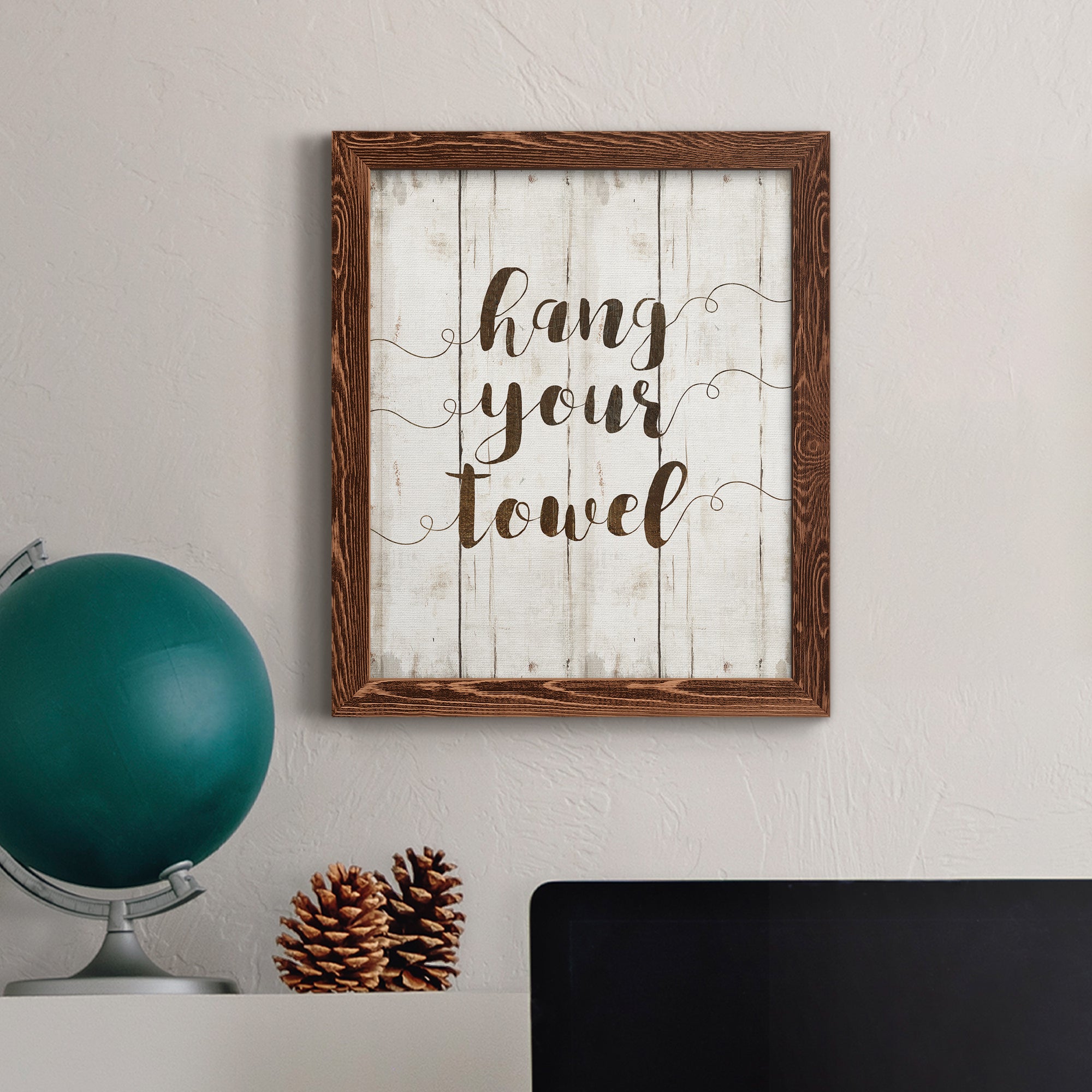 Hang Your Towel - Premium Canvas Framed in Barnwood - Ready to Hang