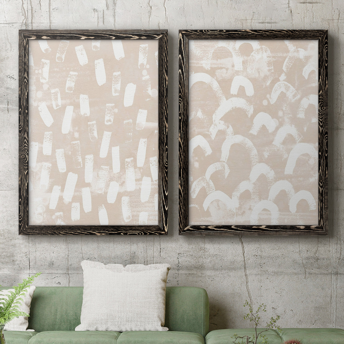 Earth Etching I - Premium Framed Canvas 2 Piece Set - Ready to Hang
