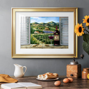 Tuscan Red and Vineyard - Modern Framed Art Print
