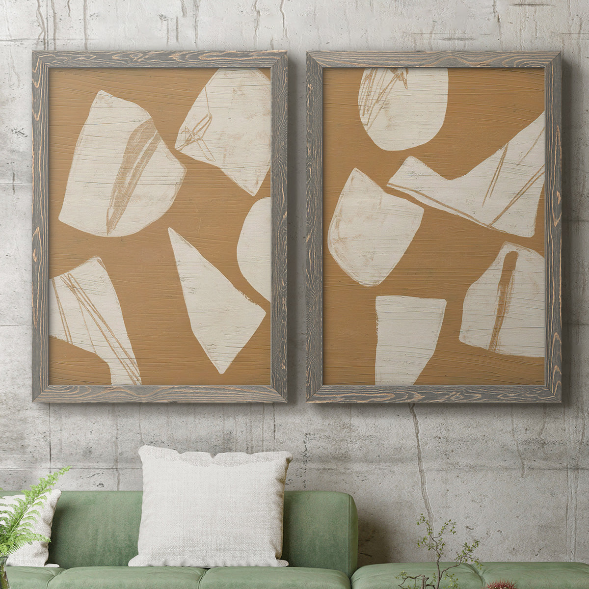 Piecemeal I - Premium Framed Canvas 2 Piece Set - Ready to Hang