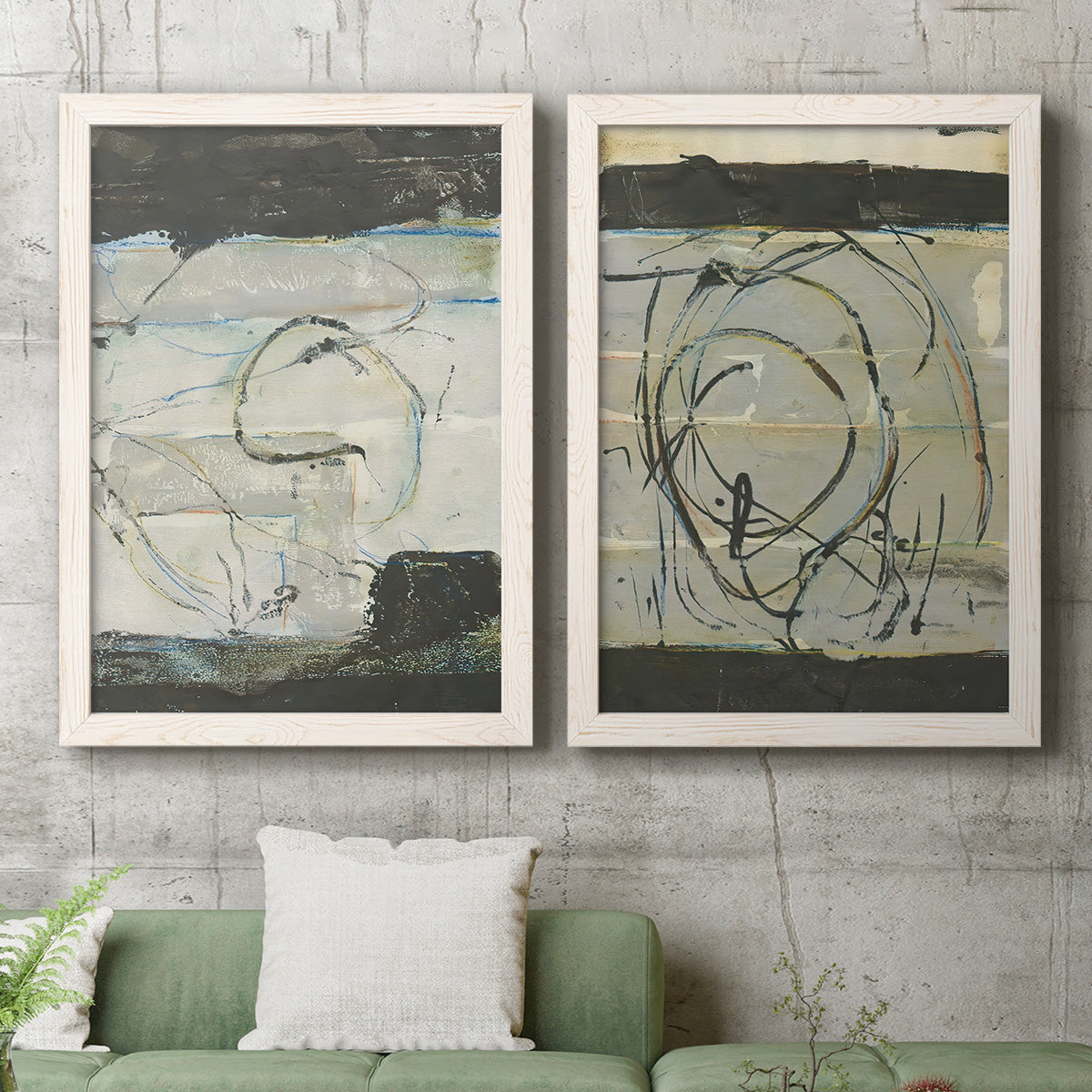 Continuing Energy I - Premium Framed Canvas 2 Piece Set - Ready to Hang