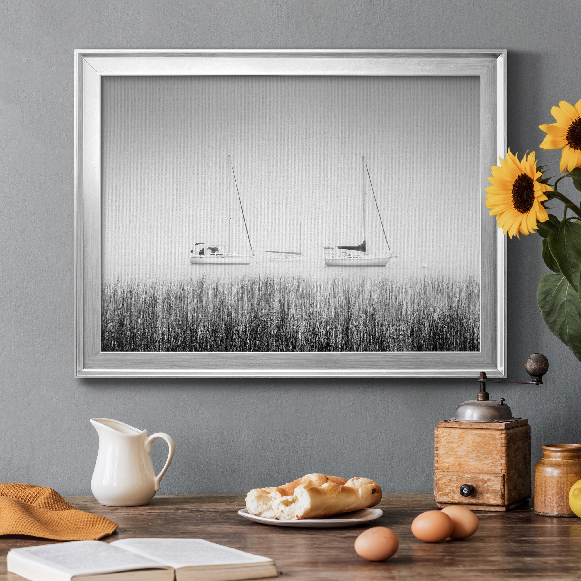 Island Boat Premium Classic Framed Canvas - Ready to Hang
