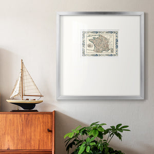 Bordered Map of France Premium Framed Print Double Matboard