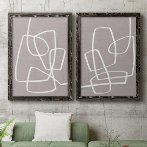 Linen Roundabout I - Barnwood Framed Canvas Set