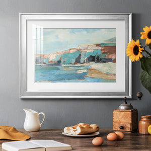 Turquoise Cliff Wall II - Modern Framed Art Print
