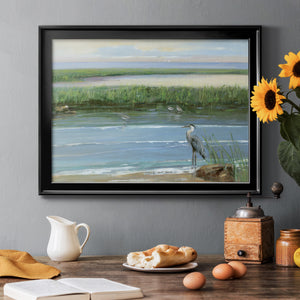 Wading at Dusk - Modern Framed Canvas Print