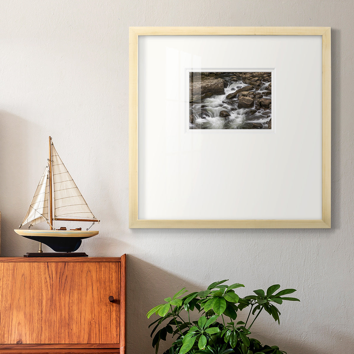 Rushing Calm- Premium Framed Print Double Matboard