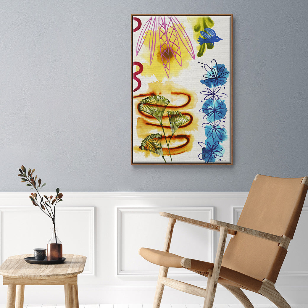 Flower Power I - Framed Premium Gallery Wrapped Canvas L Frame - Ready to Hang
