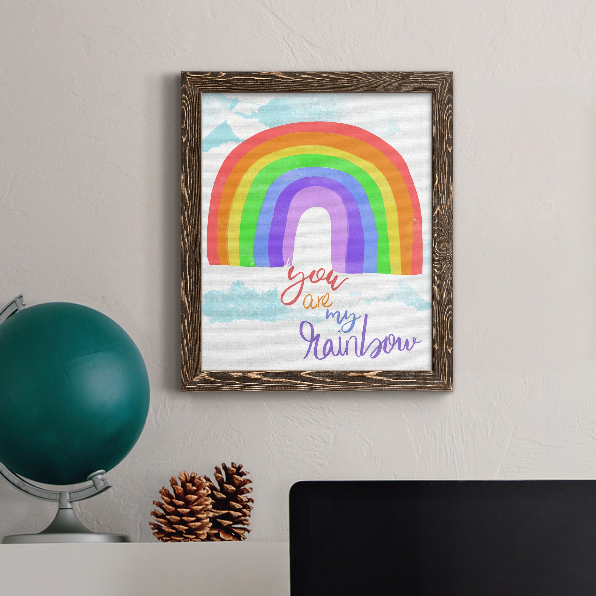 You Are My Rainbow - Premium Canvas Framed in Barnwood - Ready to Hang