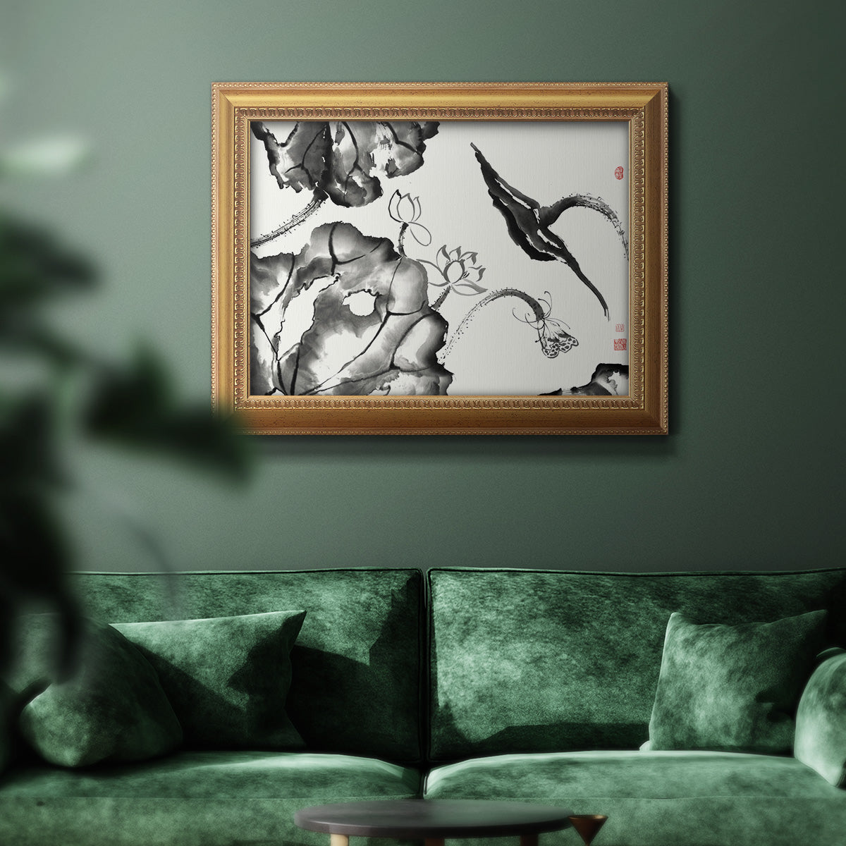 Lotus Study II Premium Framed Canvas- Ready to Hang