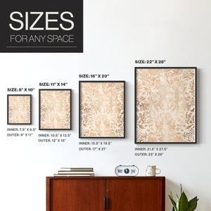 Walnut Damask I - Restickable Framed Art Print