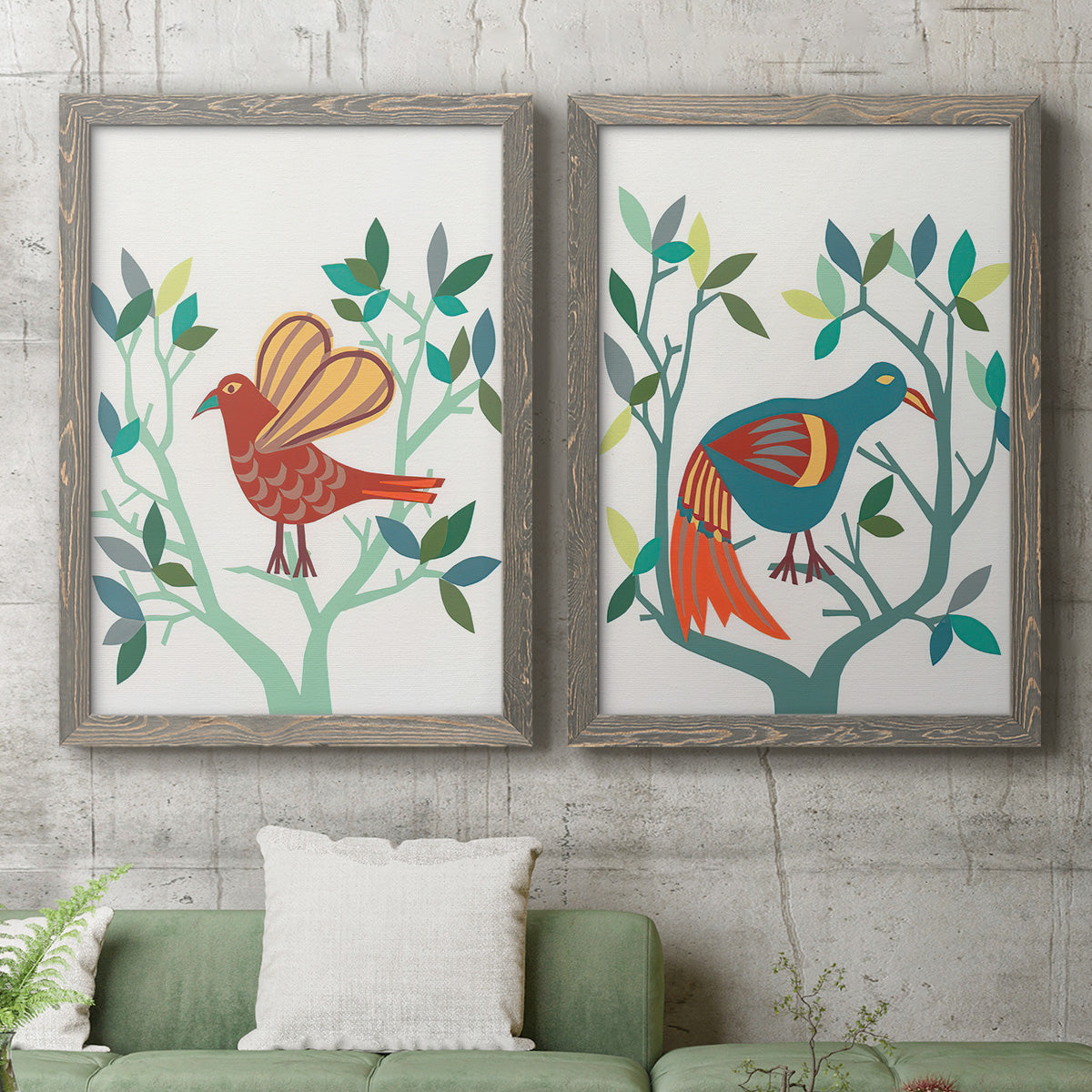 Whitty Bird I - Premium Framed Canvas 2 Piece Set - Ready to Hang