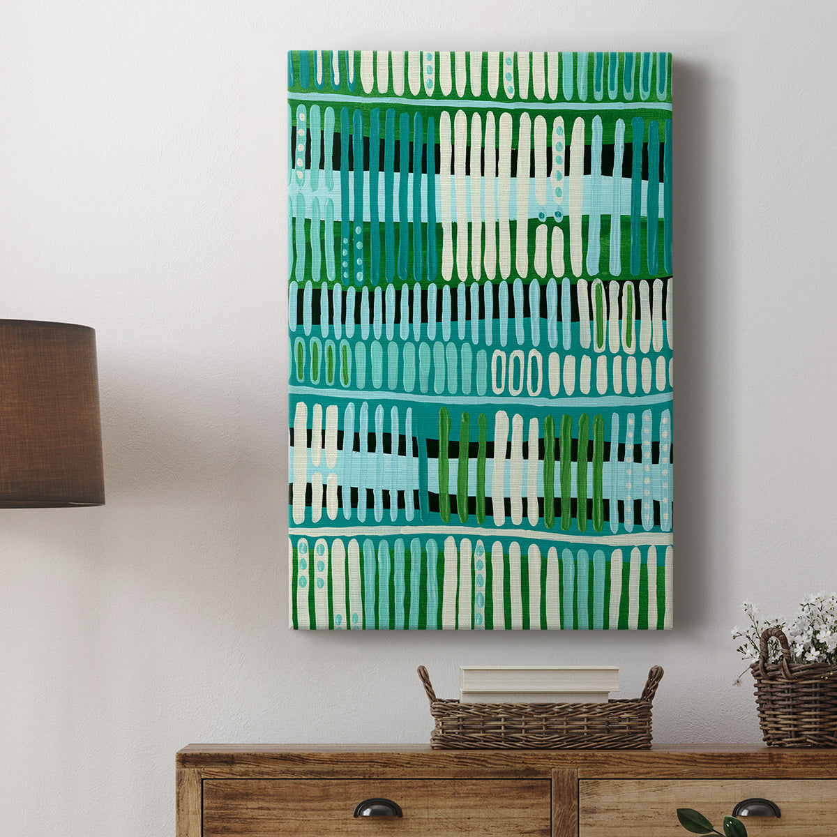 Teal Pattern I Premium Gallery Wrapped Canvas - Ready to Hang