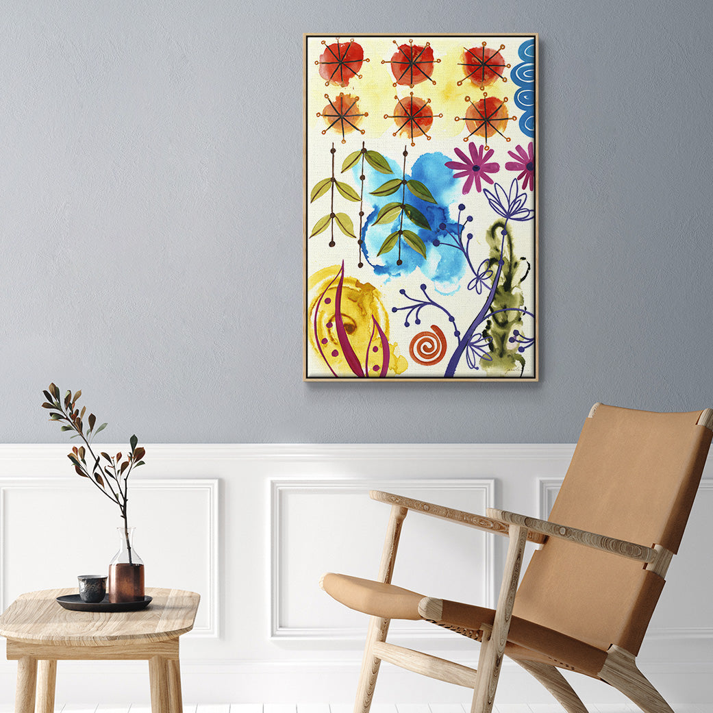 Flower Power II - Framed Premium Gallery Wrapped Canvas L Frame - Ready to Hang