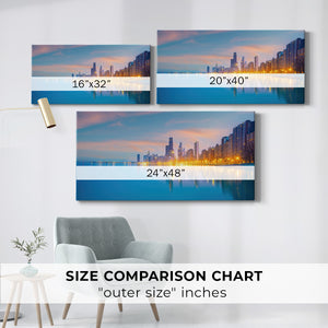 Misty Chicago Skyline - Gallery Wrapped Canvas