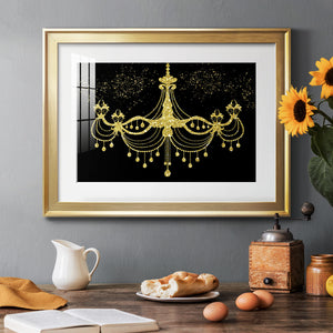 Golden Chandelier - Modern Framed Art Print